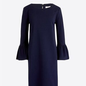 J Crew Navy Blue Bell Sleeve Dress